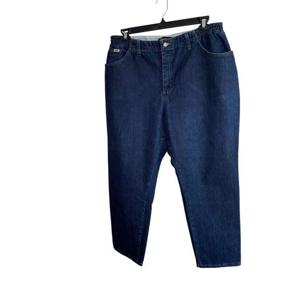 Lee Jeans Womens 18W Petite High Rise Comfort Elastic Waist Tapered Leg Stretch - Picture 2 of 14